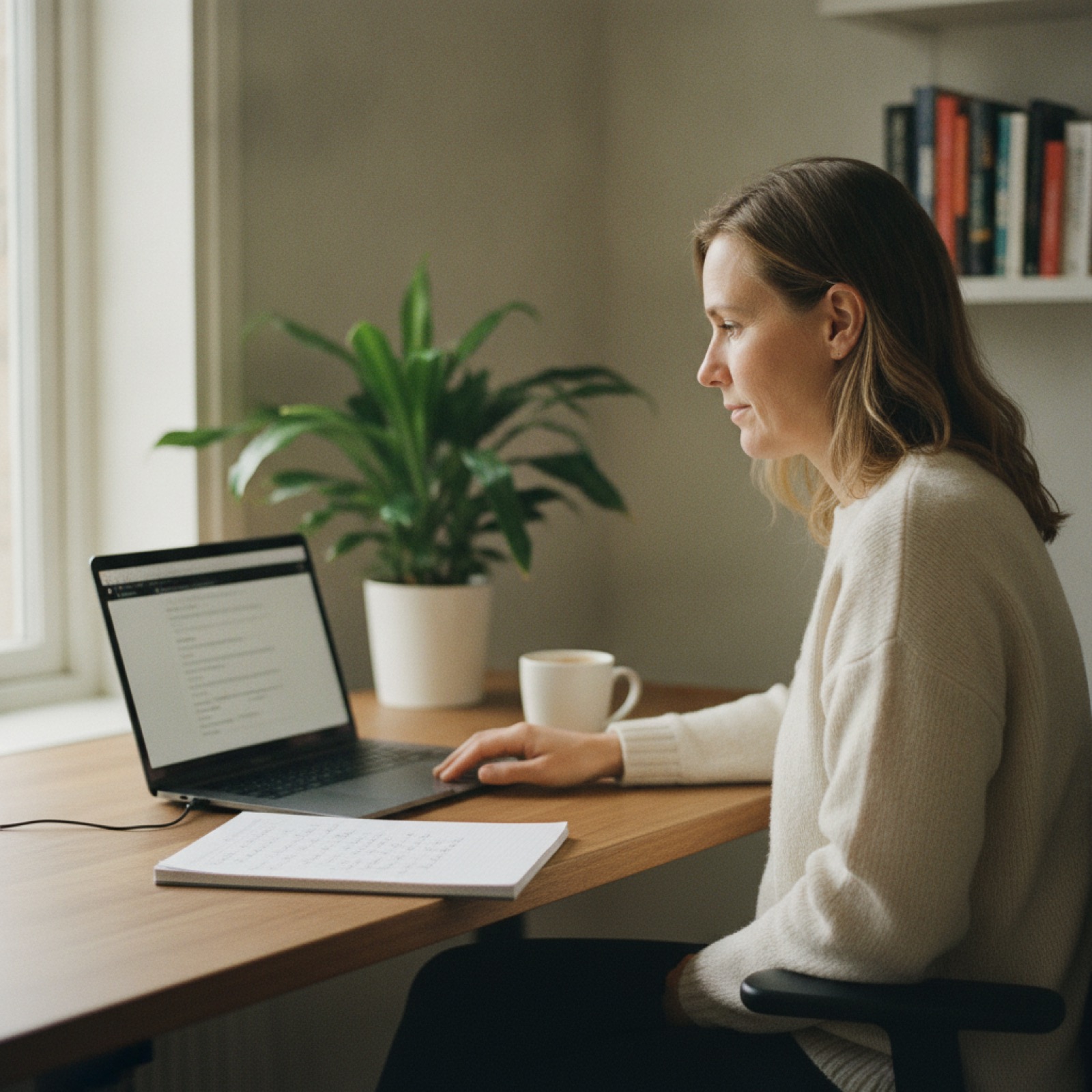 A European founder browsing an EU-Japan Centre webinar registration page on a laptop at a home-office desk