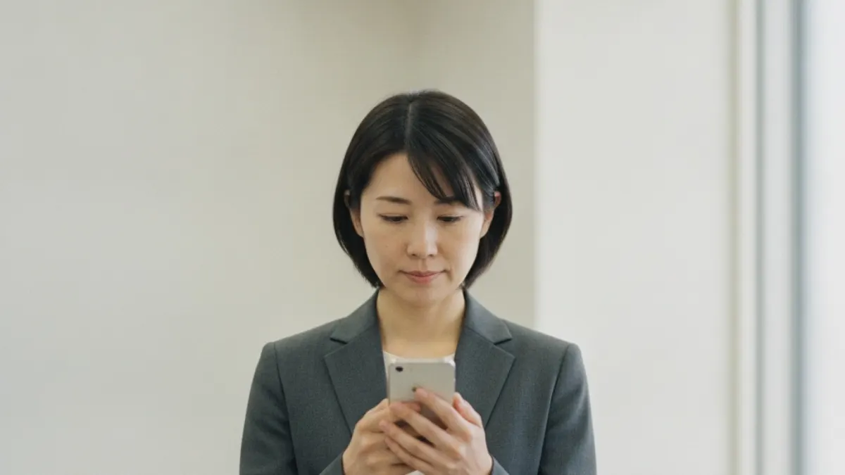 A commuter in Tokyo running a search on her smartphone, a reminder that SEO in Japan is mobile-first