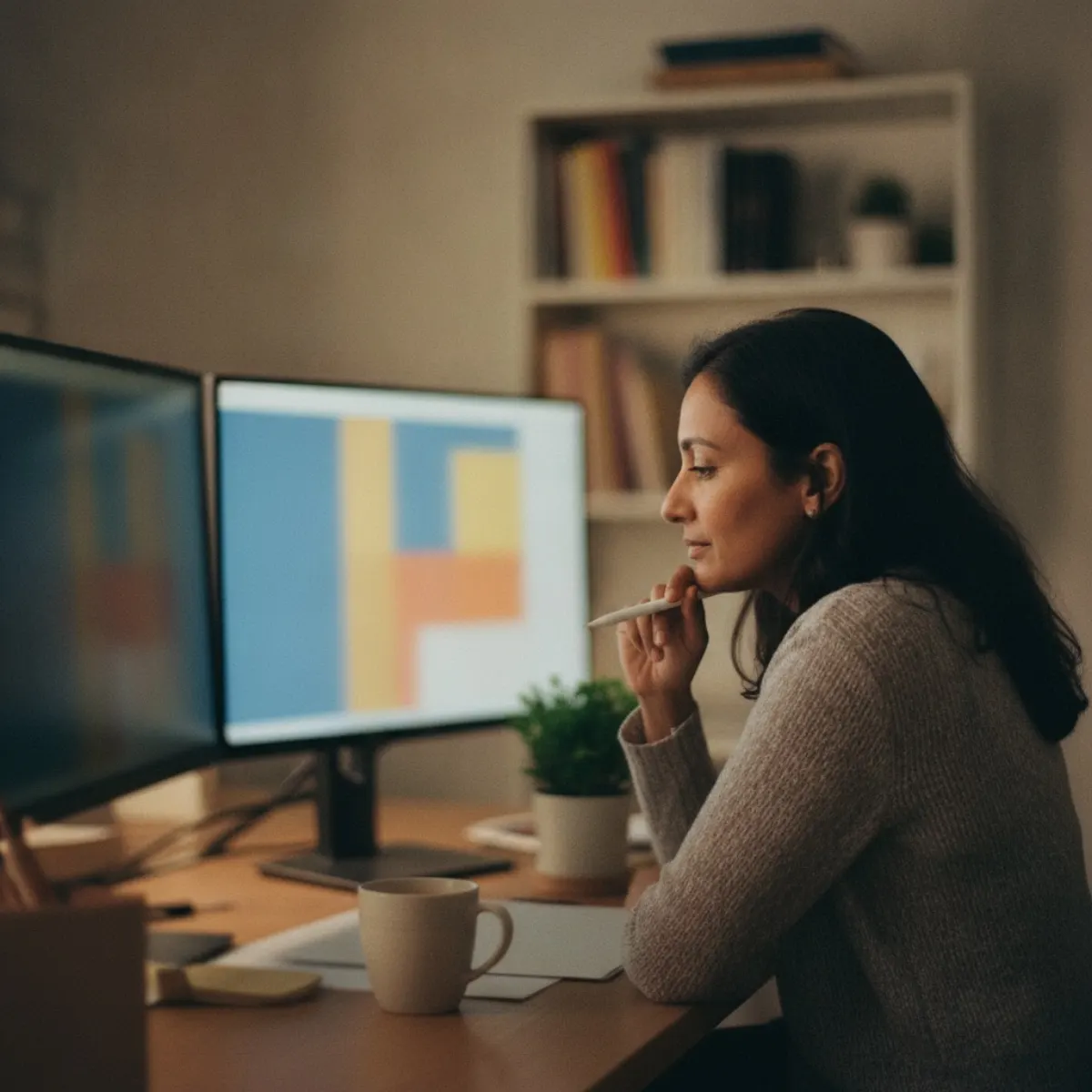 A designer considering localized advertising layouts on screen