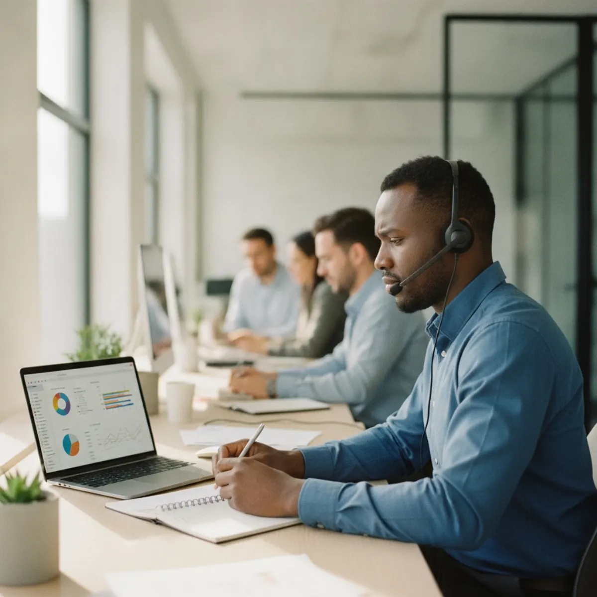 A dedicated account manager on a scheduled client check-in call, the named owner who notices a Japanese customer going quiet